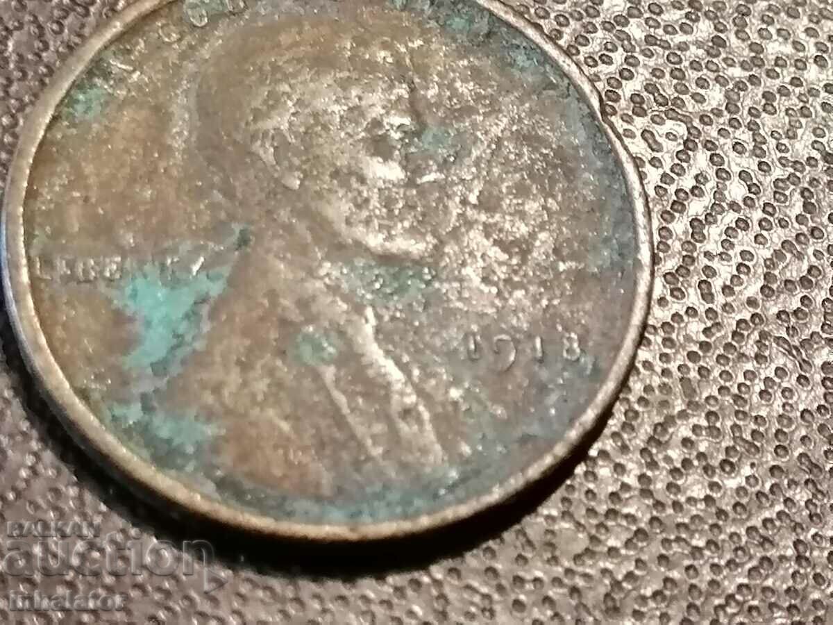 1918 1 cent SUA