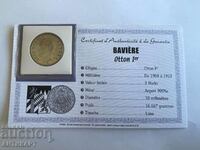 silver coin 3 marks Otto Bayern Germany 1909 silver