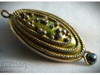 Large old gold plated silver pendant