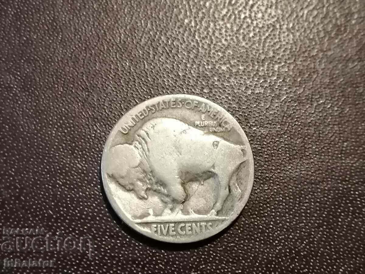 1913 - 38 Year 5 Cent USA Indian Head Bison