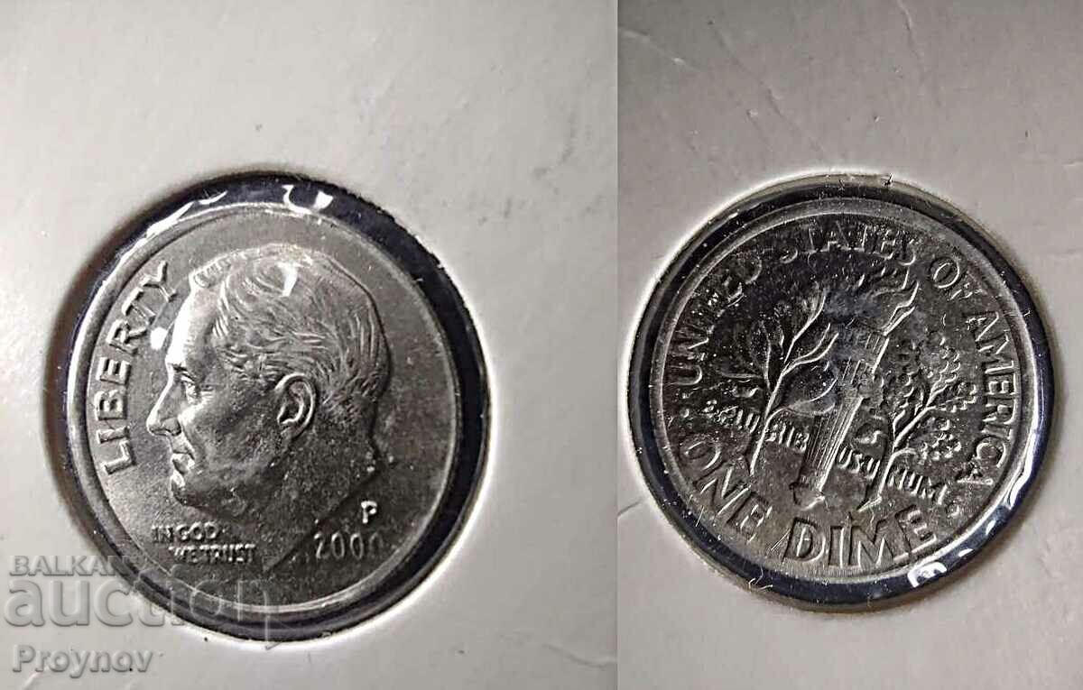 MINT ERROR- 10 CENTS USA -2000. UNC