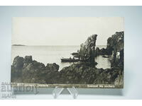 1930 Card Photo Sozopol Rocks Sea Boats