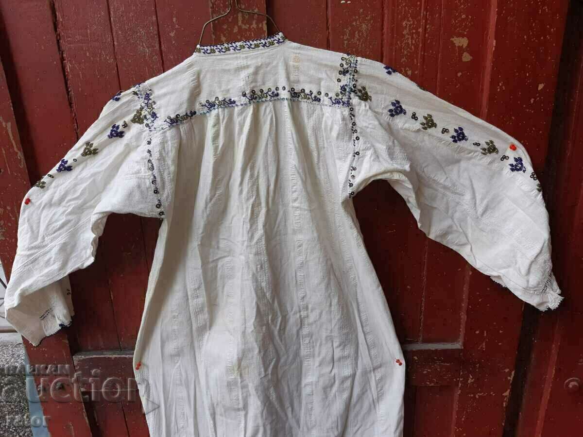 Authentic long shirt with beads, sequins, lace. Folk costume - 7 Authentic long shirt with beads, sequins, lace. Folk costume - 7
