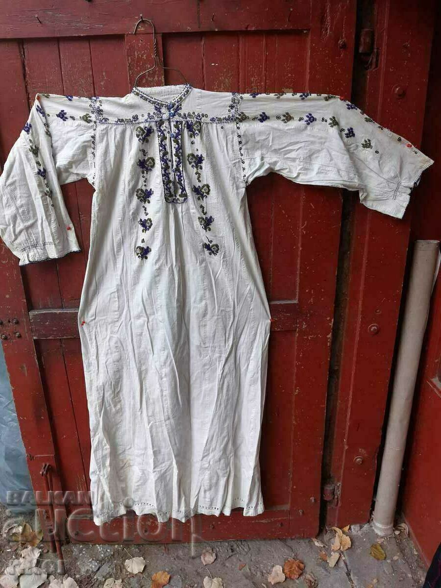 Authentic long shirt with beads, sequins, lace. Folk costume Authentic long shirt with beads, sequins, lace. Folk costume