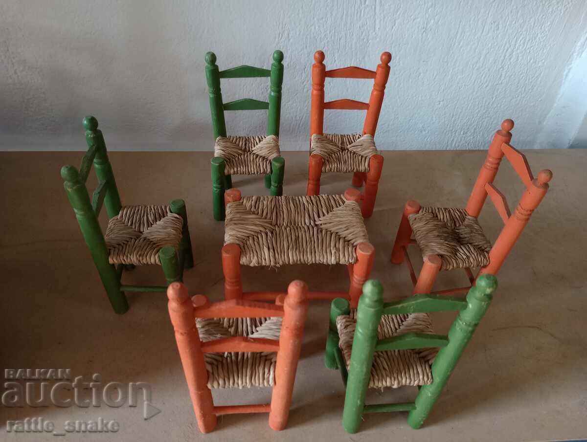 A set of old toys - chairs with a table