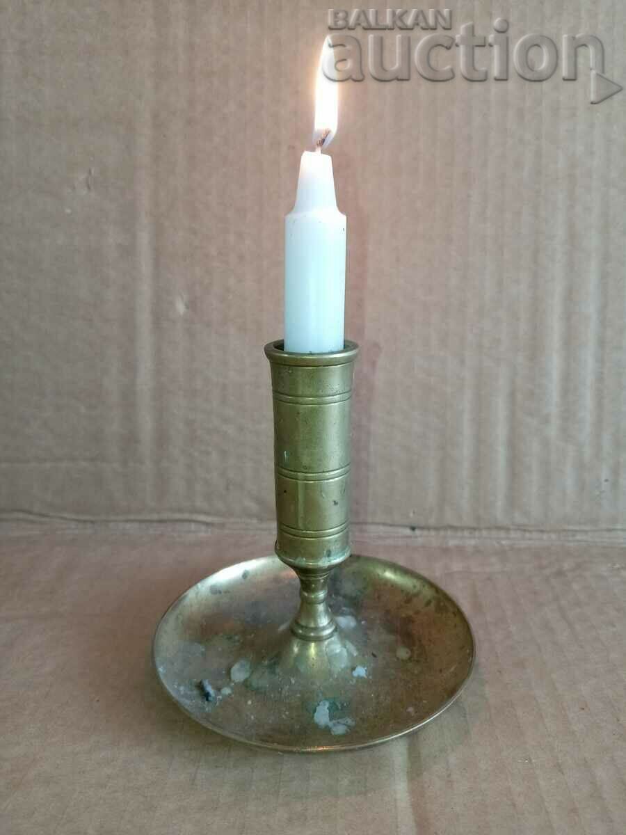 Auction antique bronze candlestick with candle height adjustment Auction antique bronze candlestick with candle height adjustment