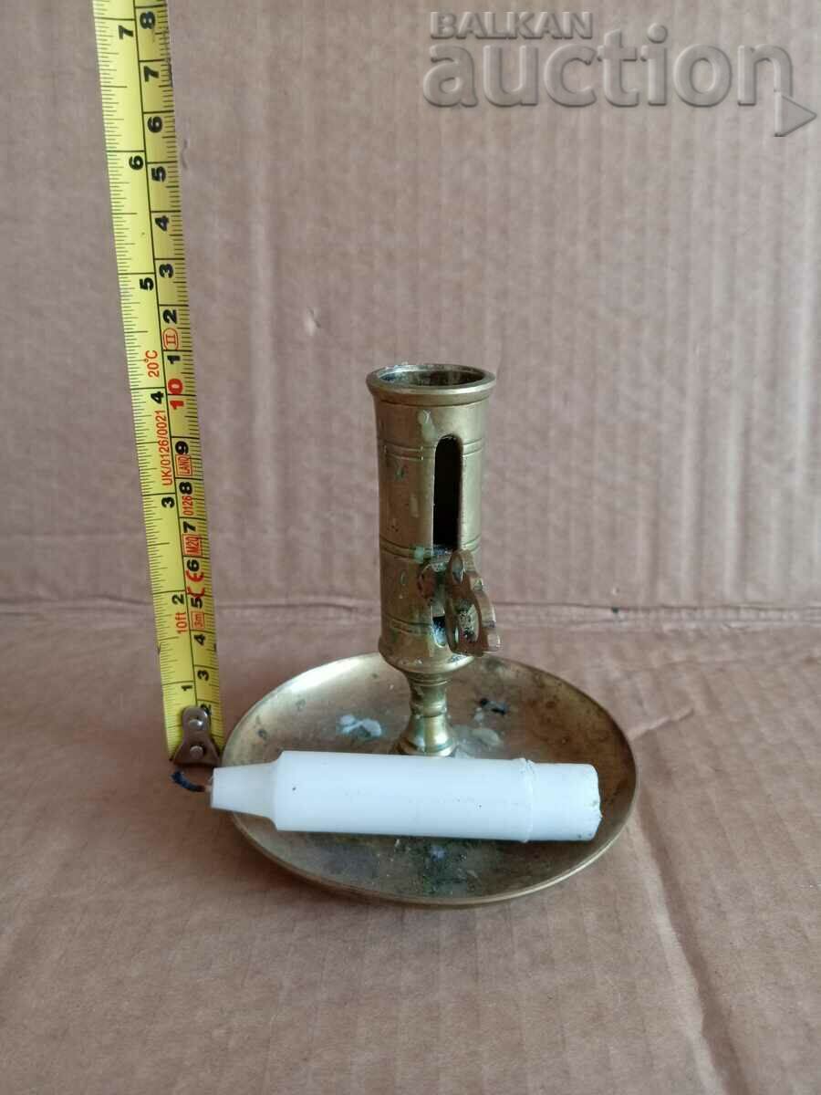 antique bronze candlestick with candle height adjustment - 6 antique bronze candlestick with candle height adjustment - 6