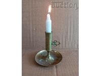 antique bronze candlestick with candle height adjustment