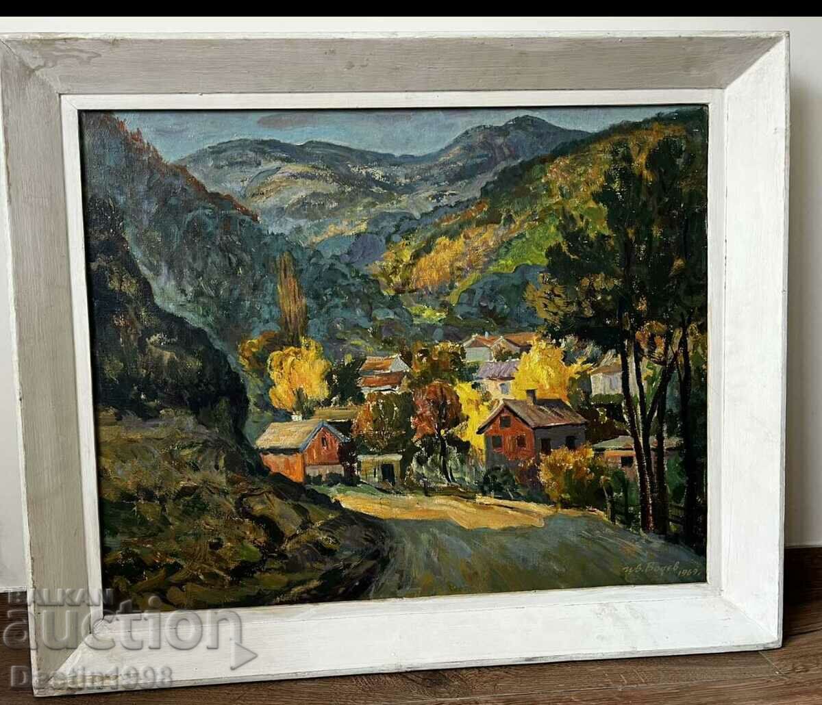 LARGE OIL PAINTING IVAN VODEV 1969.