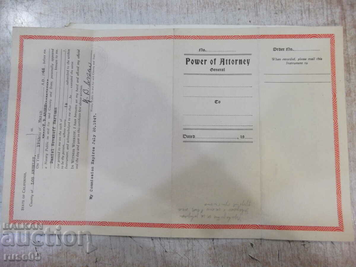 Delivery of Power of attorney from America Delivery of Power of attorney from America