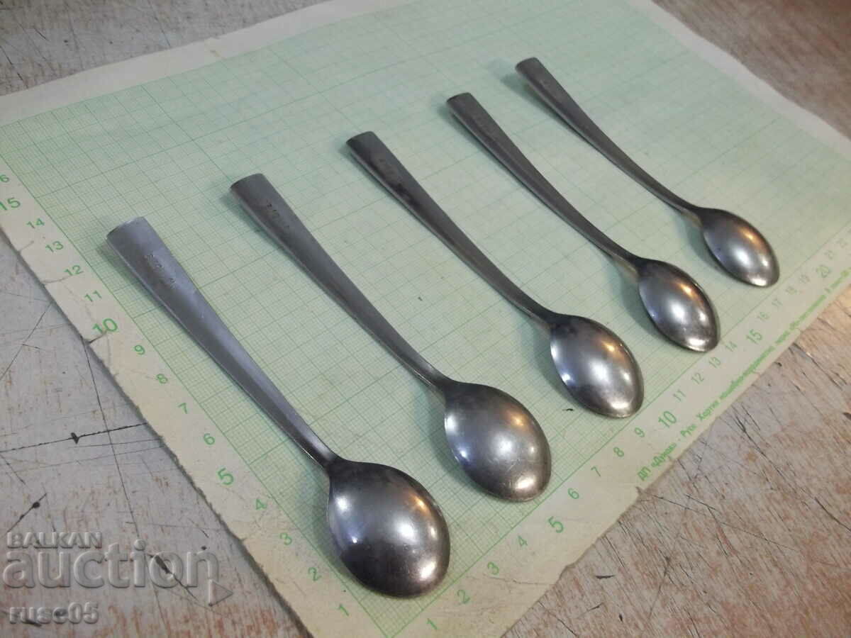 Lot of 5 pcs. tea spoons from "P. Denev - Gabrovo" factory - 5 Lot of 5 pcs. tea spoons from "P. Denev - Gabrovo" factory - 5