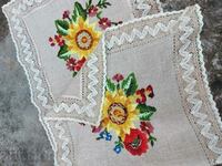 . OLD CHECK EMBROIDERY EMBROIDERY COVER EMBROIDERED