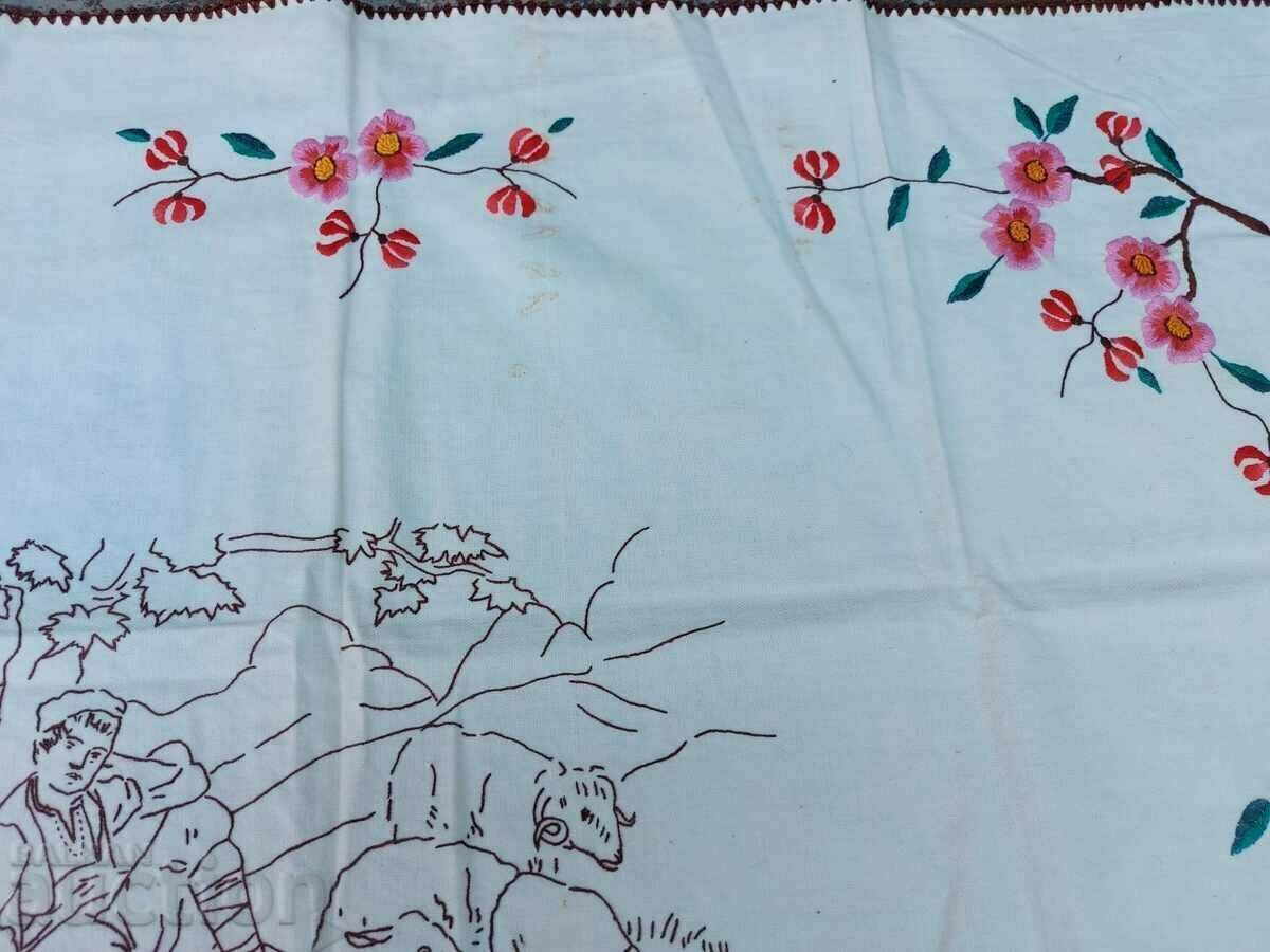 Auction . OLD EMBROIDERED CARPET WALL CHECK RUG EMBROIDERY Auction . OLD EMBROIDERED CARPET WALL CHECK RUG EMBROIDERY