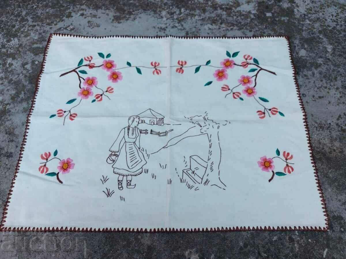 Auction . OLD EMBROIDERED CARPET WALL CHECK RUG EMBROIDERY Auction . OLD EMBROIDERED CARPET WALL CHECK RUG EMBROIDERY