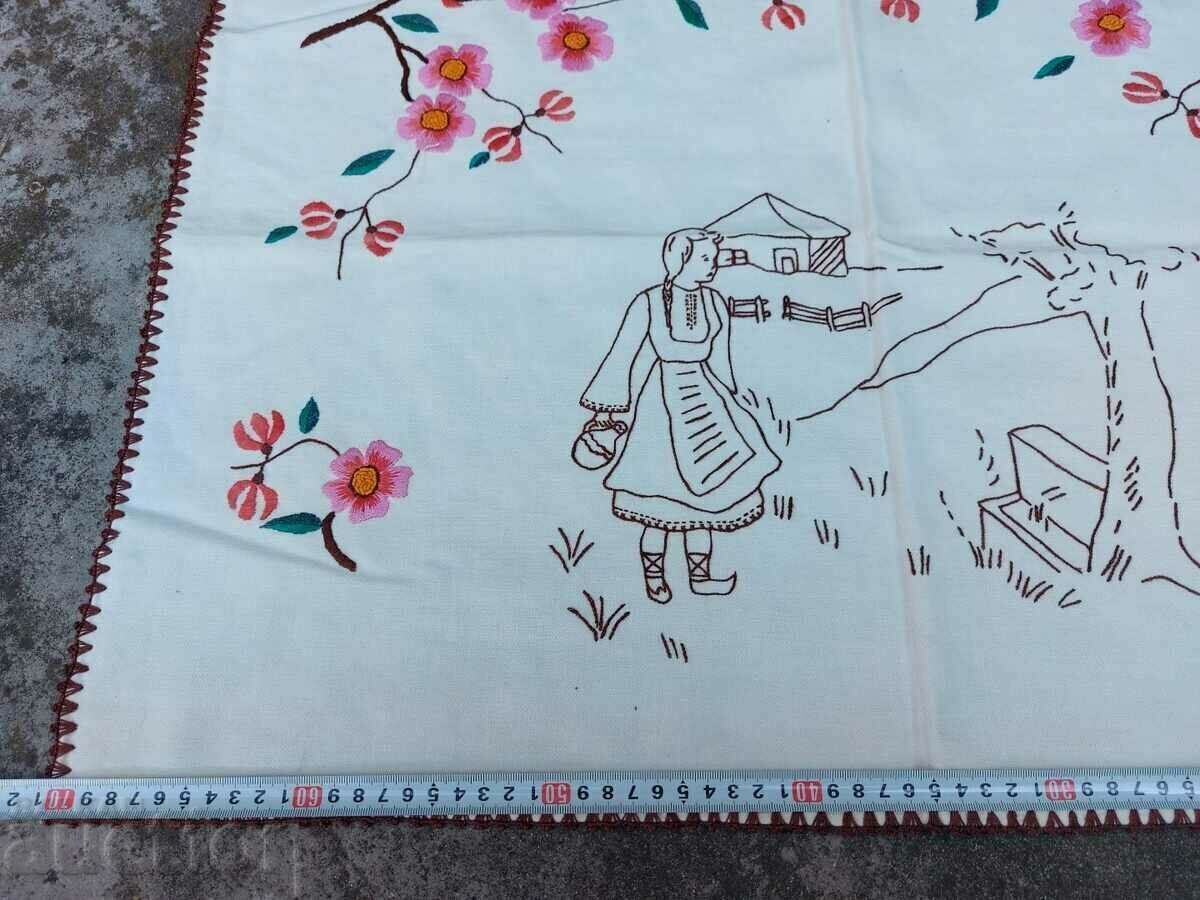 . OLD EMBROIDERED CARPET WALL CHECK RUG EMBROIDERY - 6 . OLD EMBROIDERED CARPET WALL CHECK RUG EMBROIDERY - 6