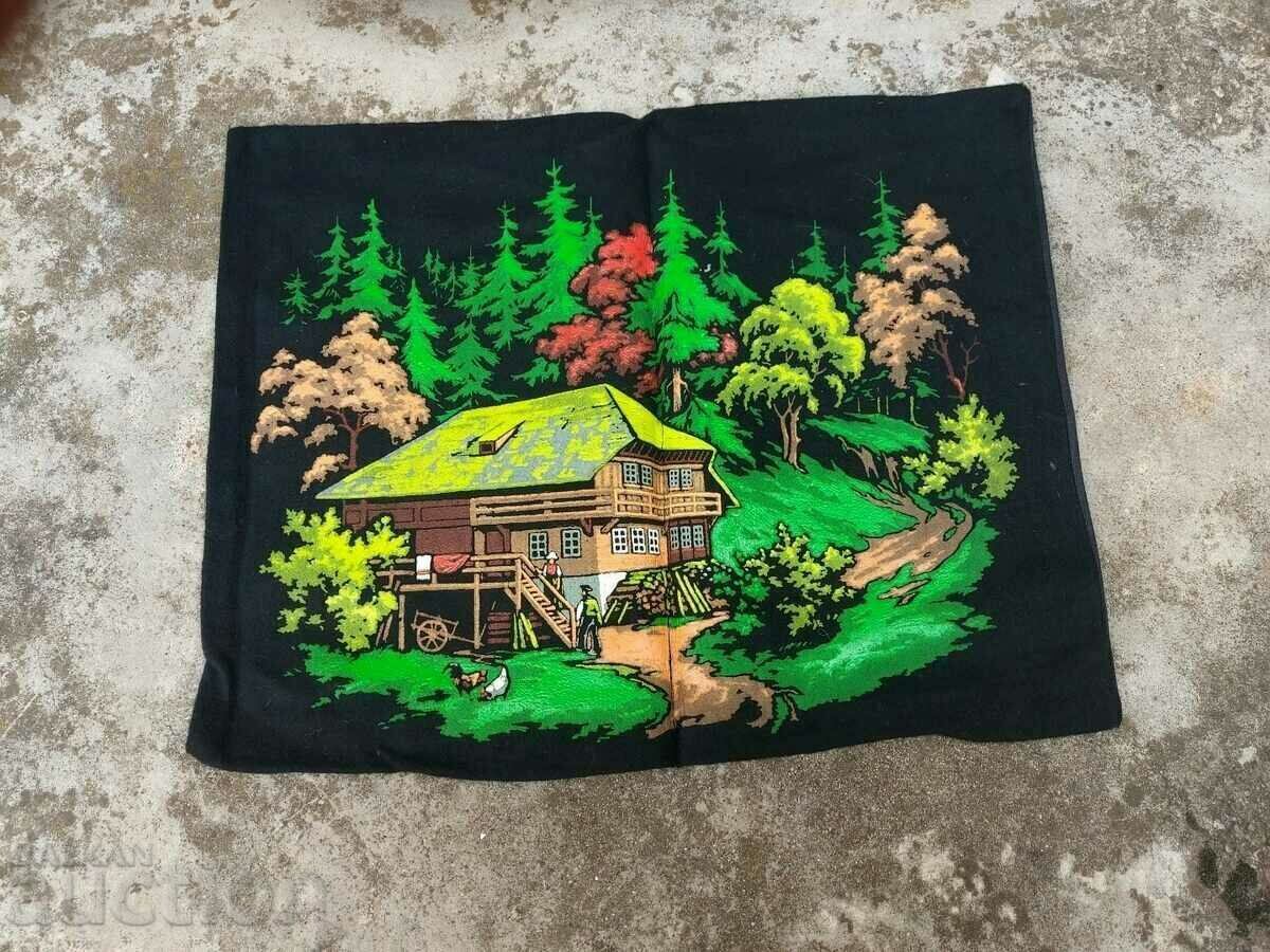 . OLD UNUSED PAINTED PILLOW CASE - 6 . OLD UNUSED PAINTED PILLOW CASE - 6