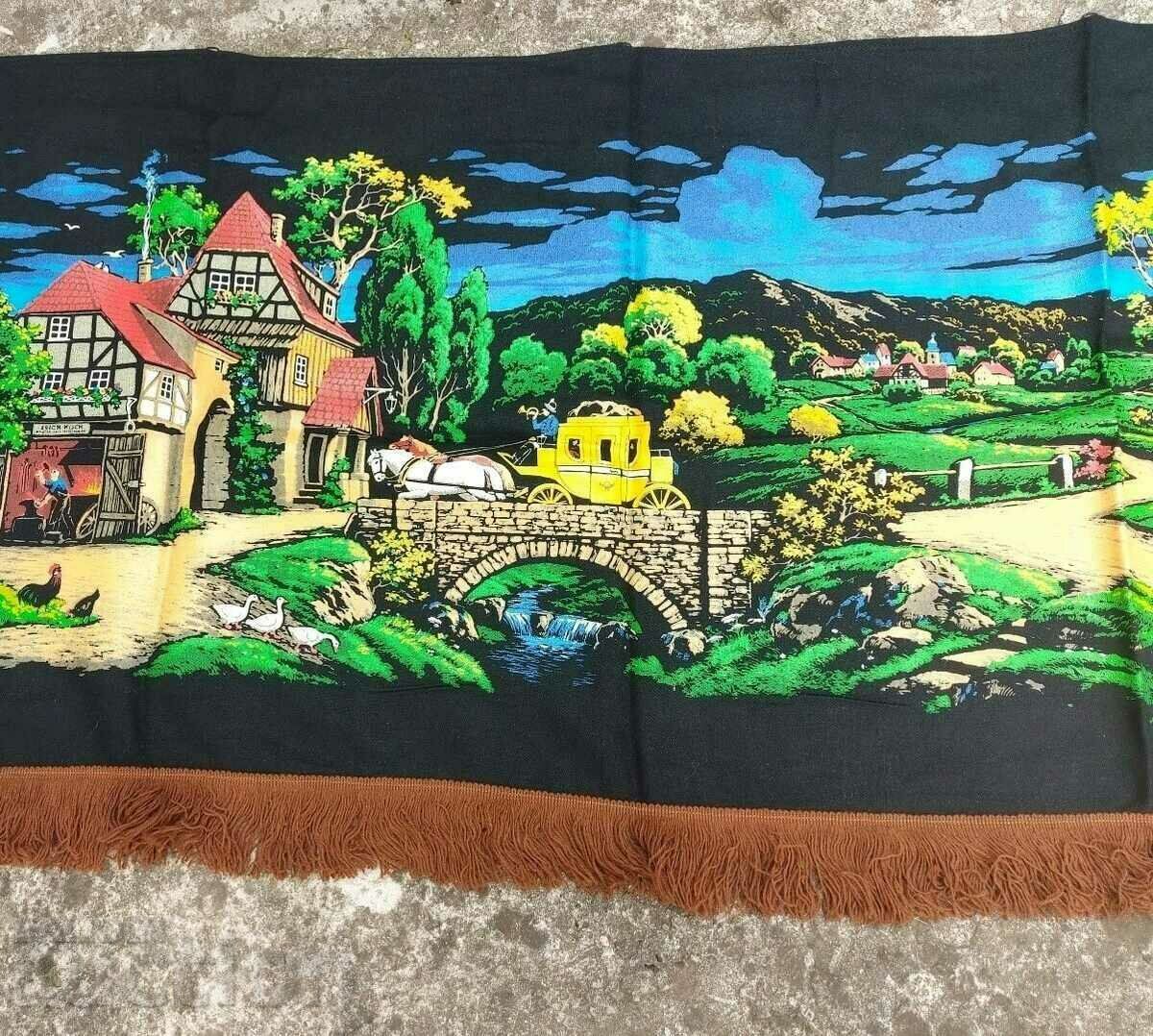 Livrarea COVOR VECHI KILIM PERETE NEFOLOSIT COVOR PICTAT KILIM