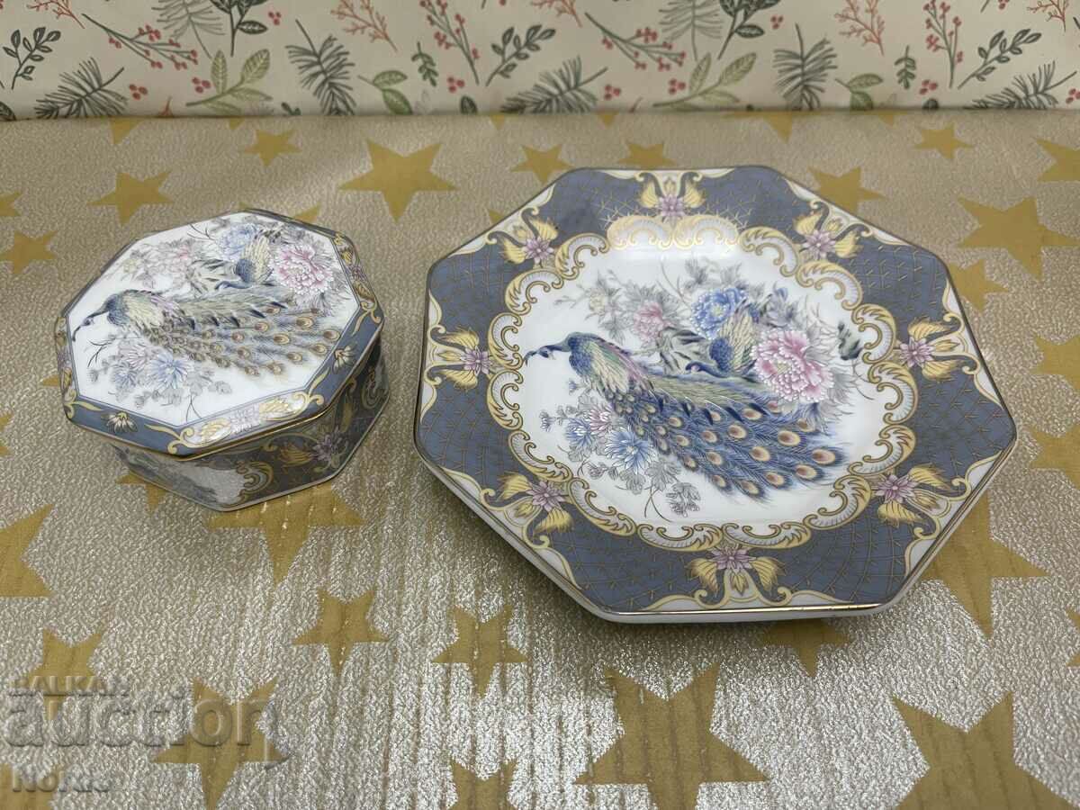 Porcelain plate and box with lid