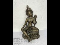 Figura tibetană din bronz a lui Arya Tara / Green Tara. #6131