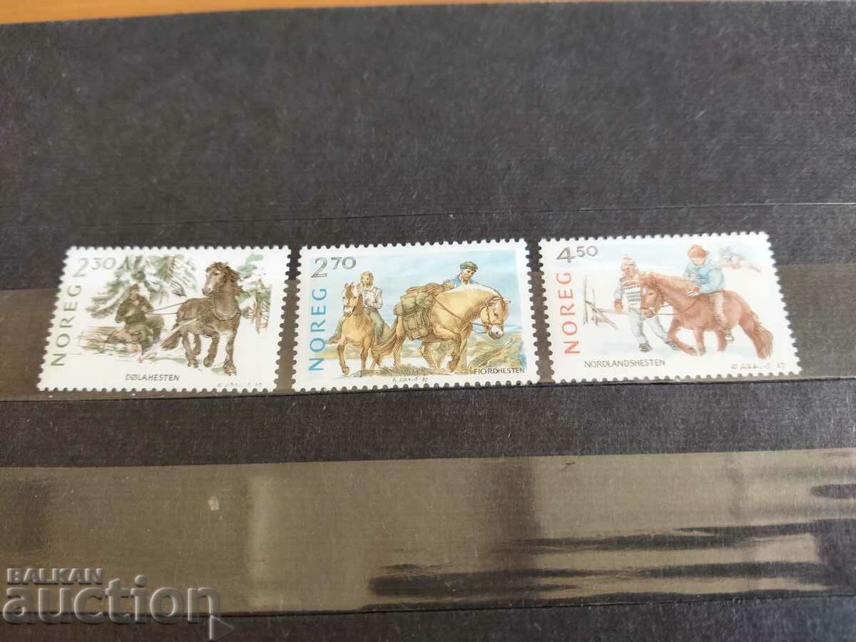Norway Michel No. 981/83 of 1987 sports, horses with price 3.00 BGN | € 1.53 Norway Michel No. 981/83 of 1987 sports, horses with price 3.00 BGN | € 1.53