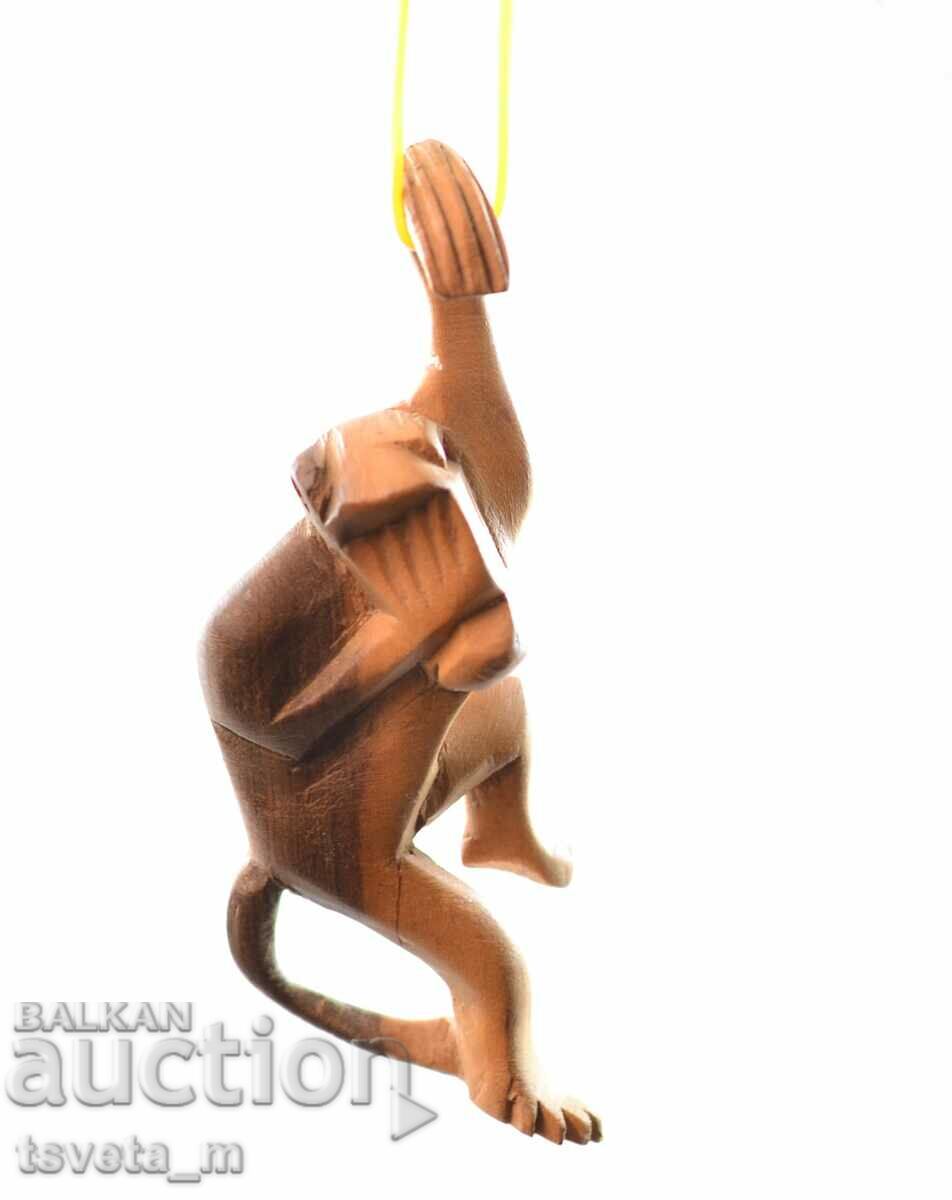 Handmade wooden hanging monkey figure, Africa with price 15.00 BGN | € 7.67