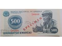 Exemplu de bancnotă, Angola, 500 Kwanzas. 1975