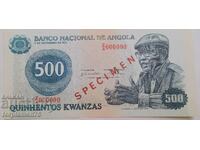 Specimen Banknote, Angola, 500 Kwanzas. 1975