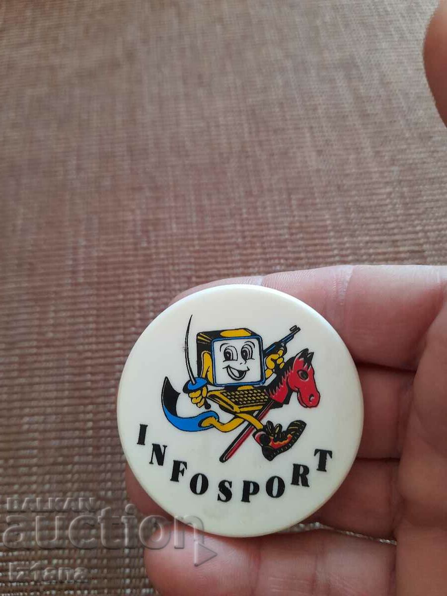 Insigna Infosport cu preț 5.00 BGN | € 2.56 Insigna Infosport cu preț 5.00 BGN | € 2.56