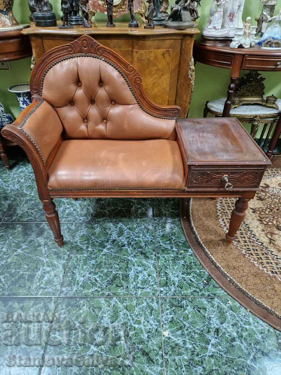 Auction A great antique English parlor bench Auction A great antique English parlor bench