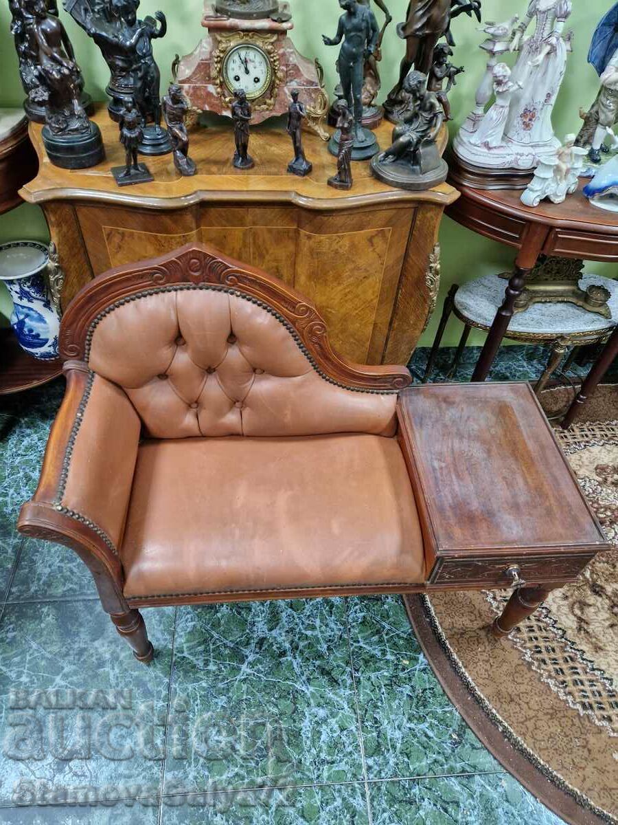 A great antique English parlor bench - 5 A great antique English parlor bench - 5