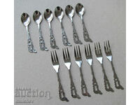 Set of 6 spoons 10.3 cm and 6 forks 11.5 cm stainless