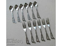 Set 6 linguri 10,3 cm si 6 furculite 11,5 cm inox