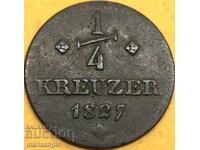 1/4 Kreuzer 1827 Germany Hessian Med