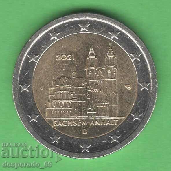 (¯`'•.¸ 2 euro 2021 D GERMANY aUNC ¸.•'´¯)