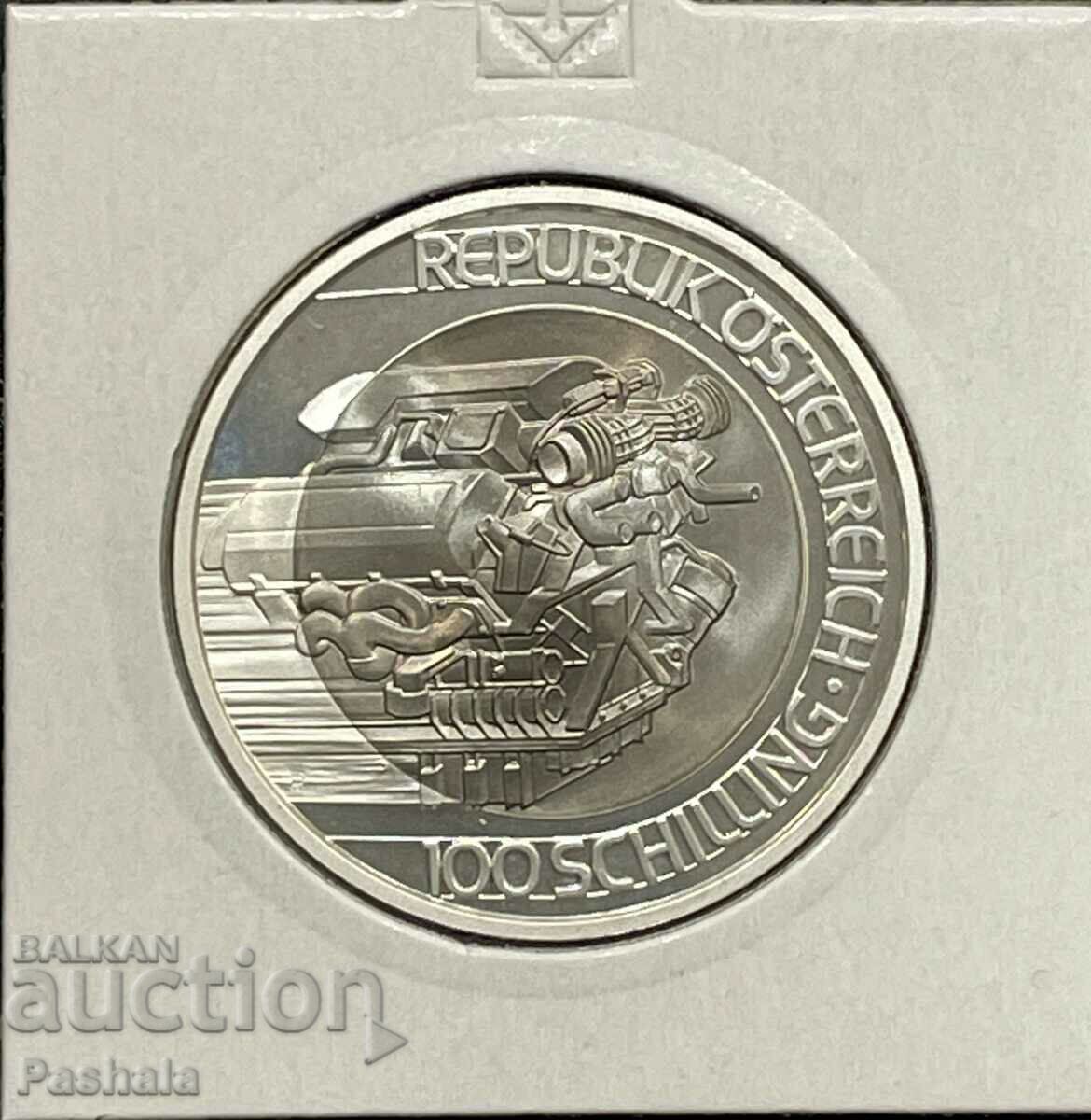 Austria 100 schillings 2001 Silver and titanium.