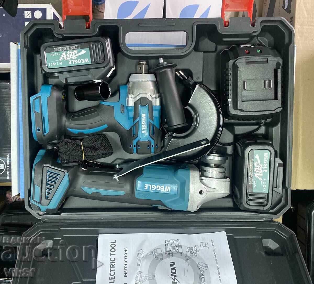 Cordless Brushless - Angle Grinder, Weggle 36V, 10Ah - 5 Cordless Brushless - Angle Grinder, Weggle 36V, 10Ah - 5