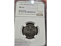 2 λέβα 1943 MS64 NGC