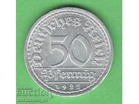 (¯`'•.¸ 50 Pfennig 1922A GERMANY aUNC ¸.•'´¯)