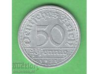 (¯`'•.¸ 50 Pfennig 1921A GERMANIA ¸.•'´¯)