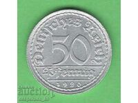 (¯`'•.¸ 50 Pfennig 1920A GERMANIA aUNC ¸.•'´¯)