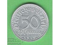 (¯`'•.¸ 50 Pfennig 1919A GERMANY aUNC ¸.•'´¯)