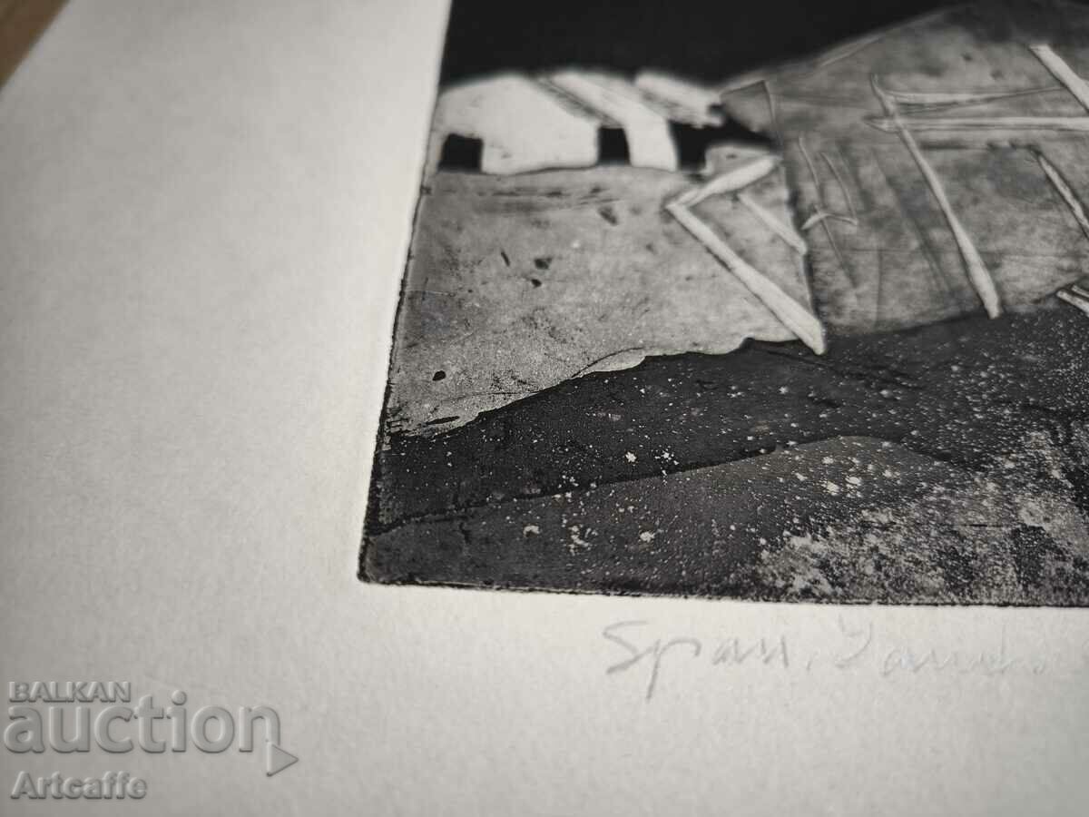 Auction Spanish Landscape Etching Auction Spanish Landscape Etching