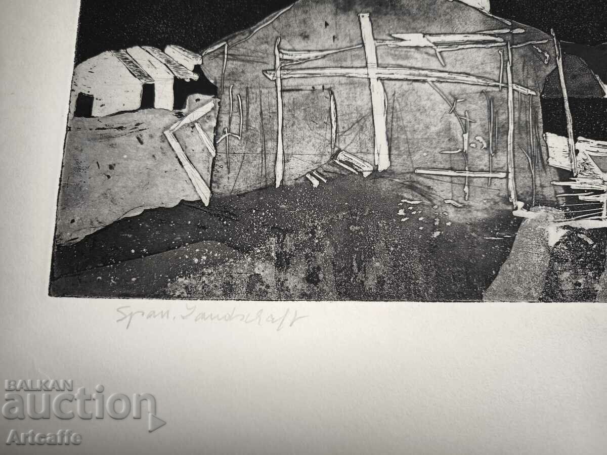 Delivery of Spanish Landscape Etching Delivery of Spanish Landscape Etching