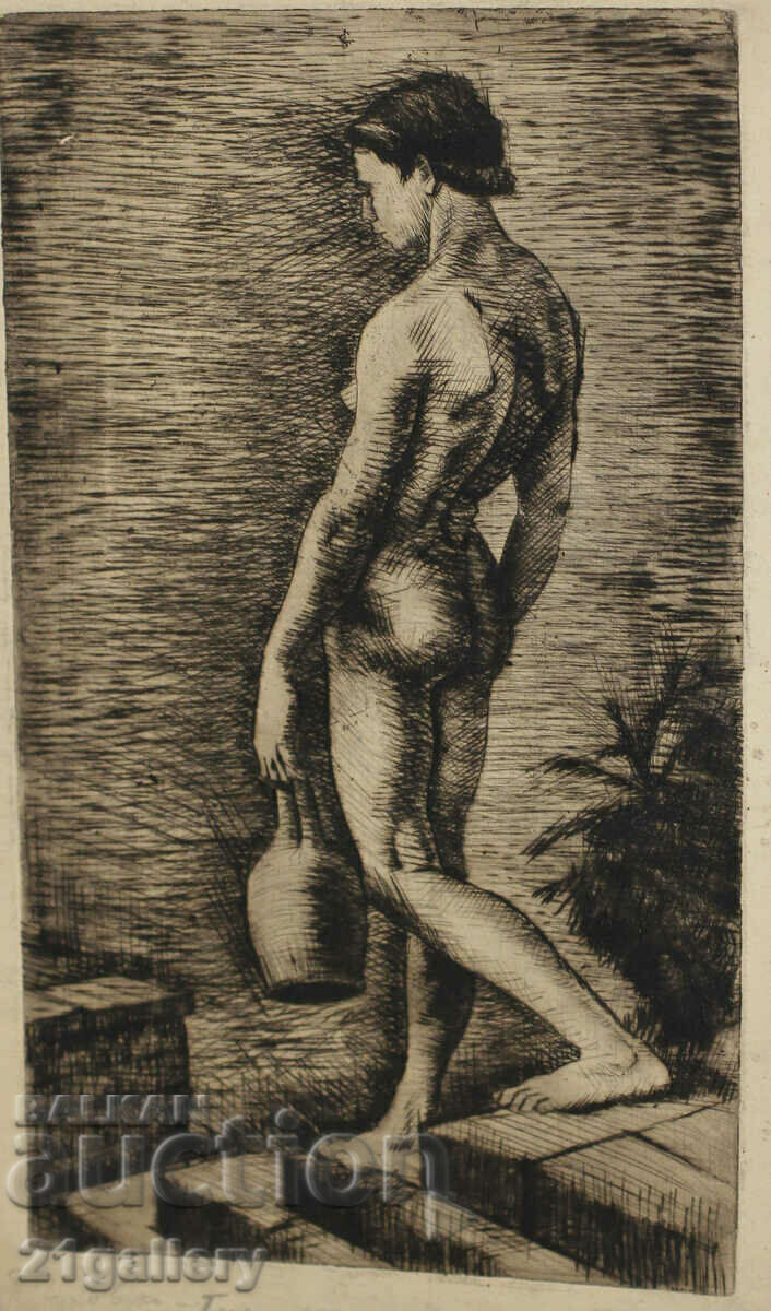 Prof. Petar Chuhovski (1922-1995) draws a naked body with price 200.00 BGN | € 102.26