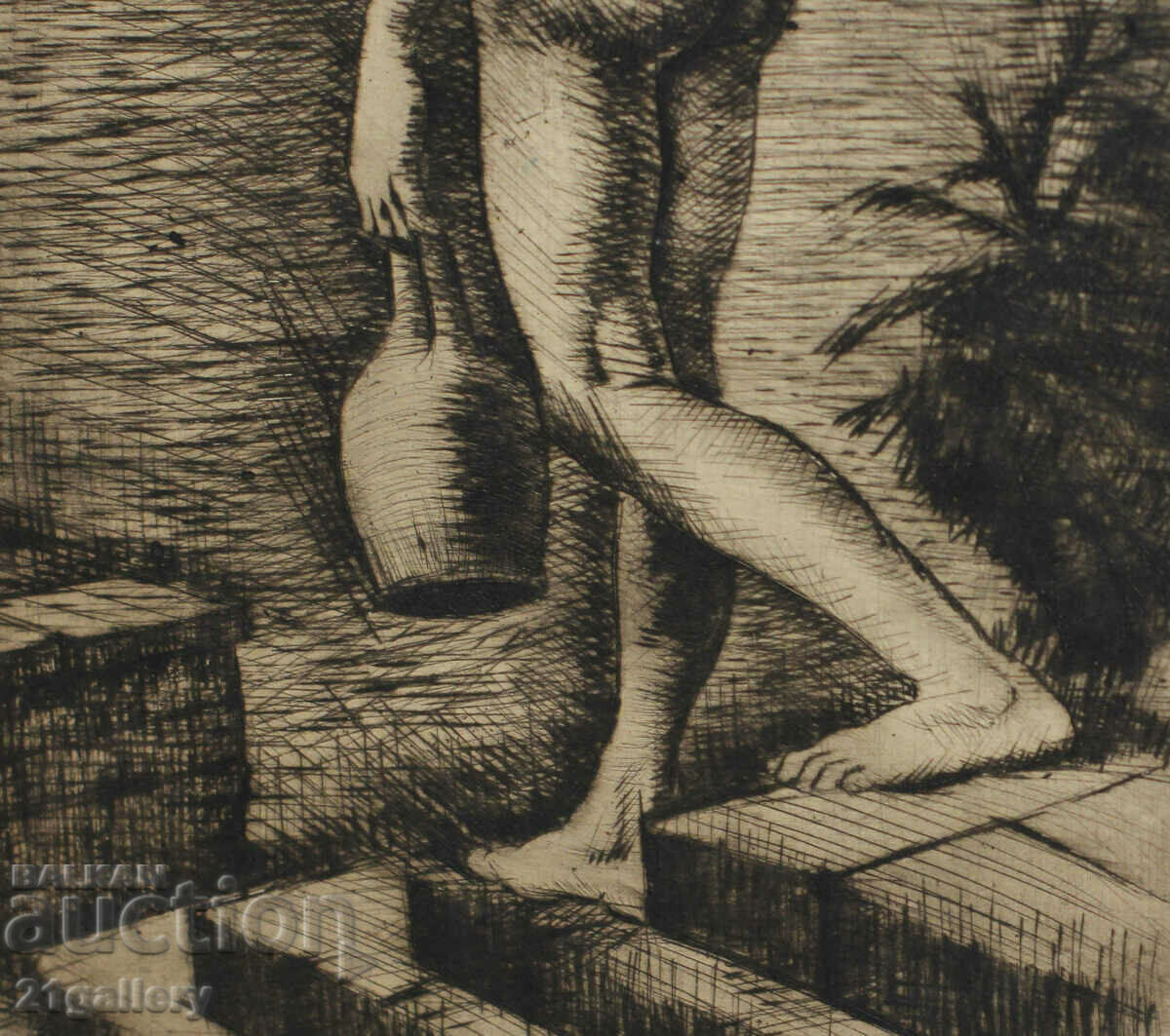 Prof. Petar Chuhovski (1922-1995) draws a naked body - 5