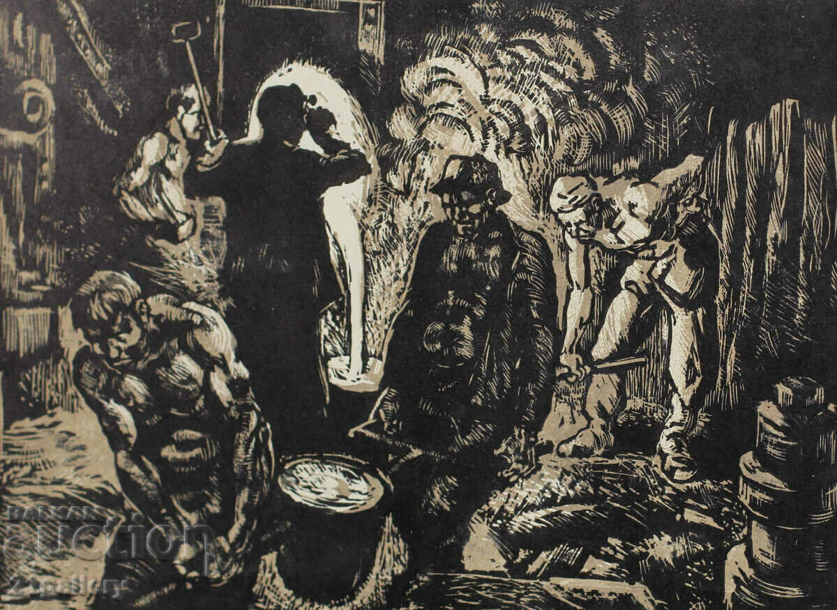 Konstantin Smolyanov (1938–2008) grafic „Leyari” cu preț 150.00 BGN | € 76.69 Konstantin Smolyanov (1938–2008) grafic „Leyari” cu preț 150.00 BGN | € 76.69