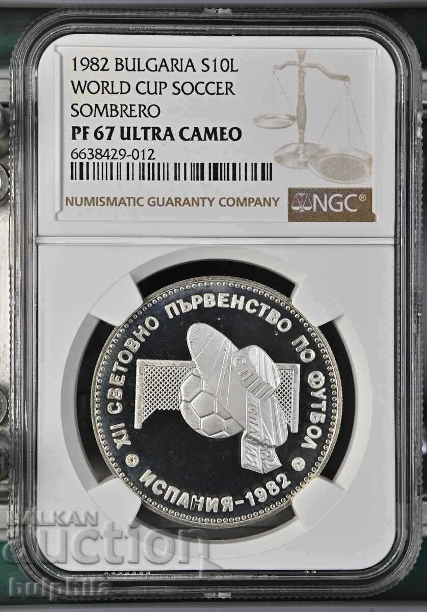 10 leva 1982 Sombrero. NGC PF 67 Ultra Cameo 10 leva 1982 Sombrero. NGC PF 67 Ultra Cameo