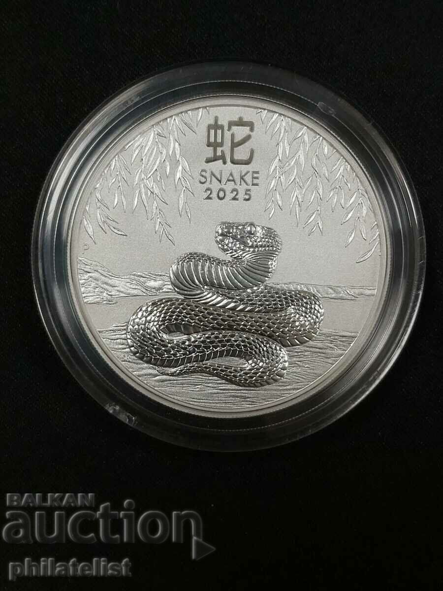 Australia 2025 - Moneda de argint de 2 oz Anul lunar al șarpelui