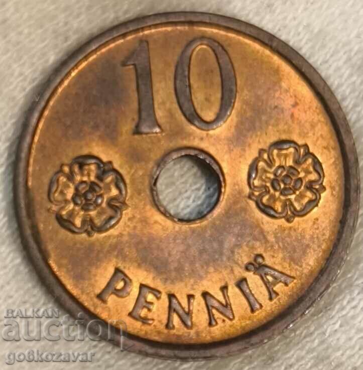 Финландия 10 пени 1942г UNC