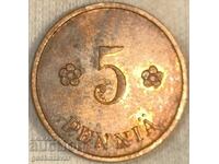 Finland 5 pence 1937 UNC